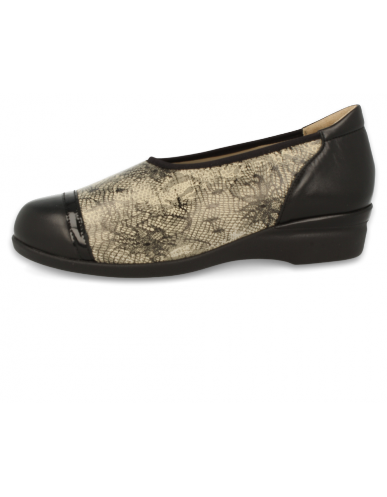 ZAPATOS SEÑORA PIES ANCHOS Y DELICADOS, FLAVIA E1 NEGRO
