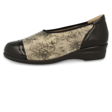 ZAPATOS SEÑORA PIES ANCHOS Y DELICADOS, FLAVIA E1 NEGRO