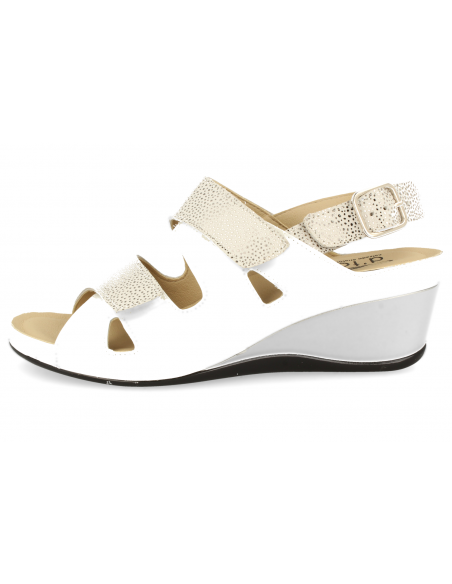 SANDALIAS CÓMODAS SEÑORA, NIZA 03 BLANCO