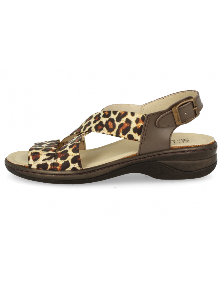 SANDALIAS CÓMODAS SEÑORA, PORTO LEOPARDO