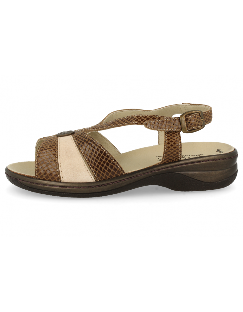 SANDALIAS CÓMODAS SEÑORA, REBECA BEIGE
