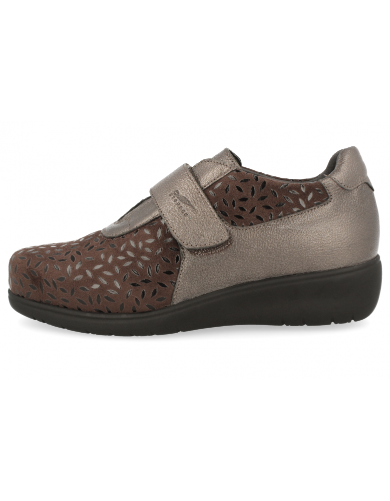 ZAPATO SEÑORA PIES DELICADOS, CORAL PETALOS MARRÓN