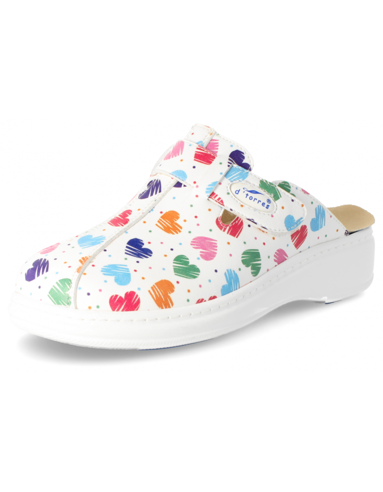 ZUECOS SANITARIOS MUY CÓMODOS, MASTER PLUS ESTAMPADOS DE CORAZONES DOBLE PLANTILLA