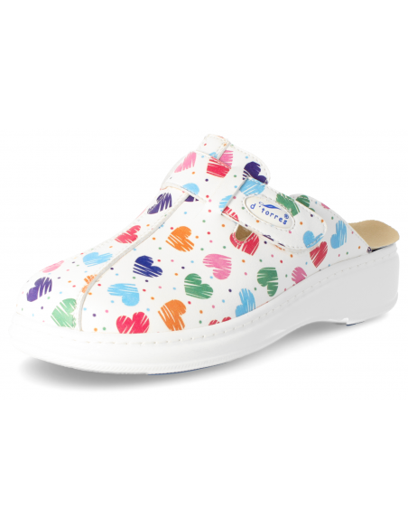 ZUECOS SANITARIOS MUY CÓMODOS, MASTER PLUS ESTAMPADOS DE CORAZONES DOBLE PLANTILLA