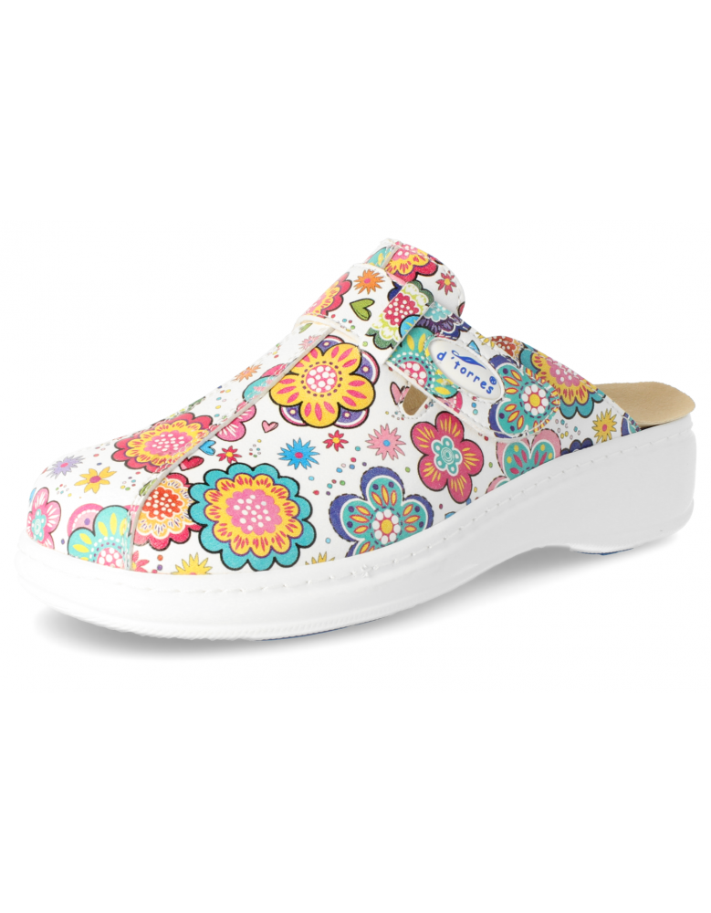 ZUECOS SEÑORA MUY CÓMODOS, MASTER PLUS FLORES DOBLE PLANTILLA