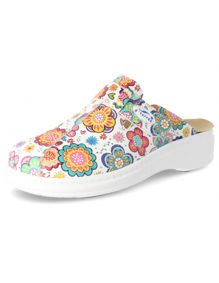 ZUECOS SEÑORA MUY CÓMODOS, MASTER PLUS FLORES DOBLE PLANTILLA