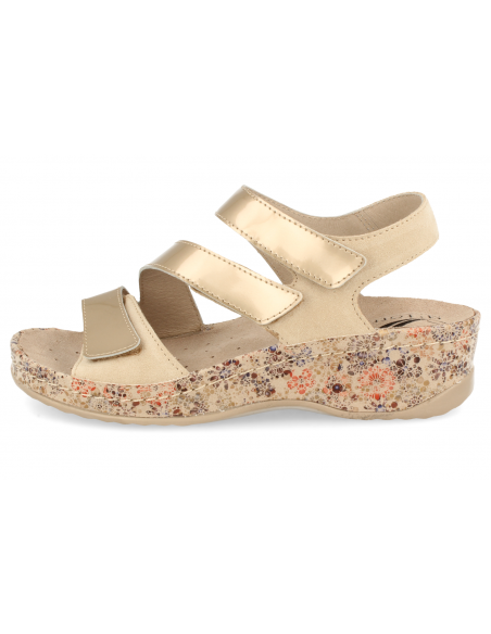 SANDALIAS CÓMODAS SEÑORA, BENISA 46 ORO