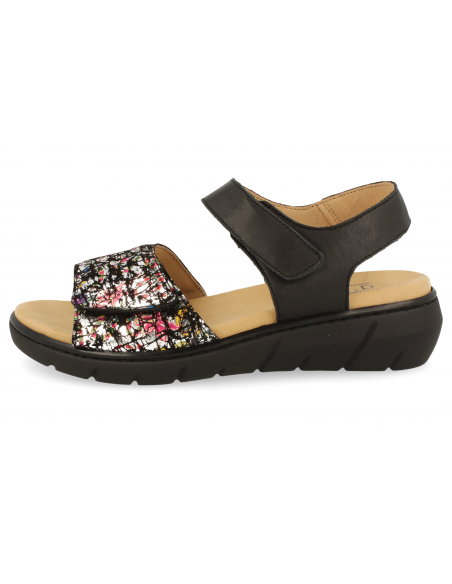 SANDALIAS CÓMODAS SEÑORA, SALINAS Negro