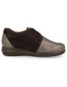 ZAPATO SEÑORA PIES ANCHOS, LINA VELCRO MARRÓN