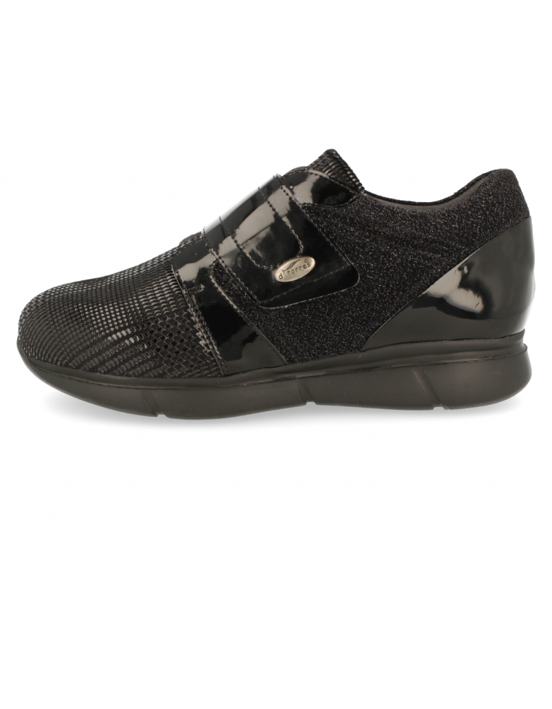 SNEAKERS CÓMODO SEÑORA, BIMBA 06 VELCRO NEGRO