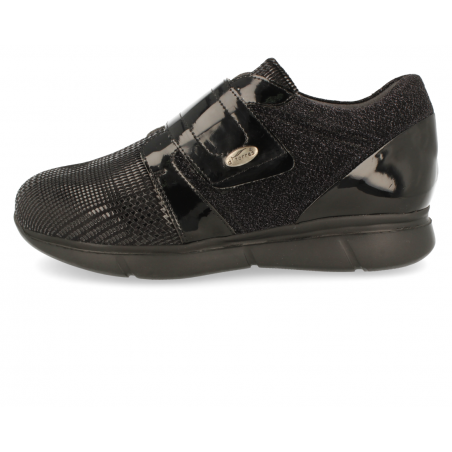 SNEAKERS CÓMODO SEÑORA, BIMBA 06 VELCRO NEGRO