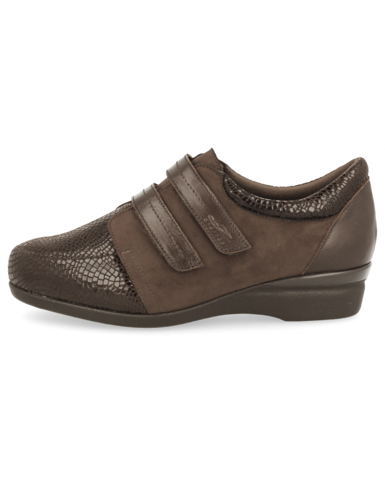 ZAPATOS CÓMODOS Y ANCHOS PARA PIES DELICADOS,NATALIA 2020 MARRÓN