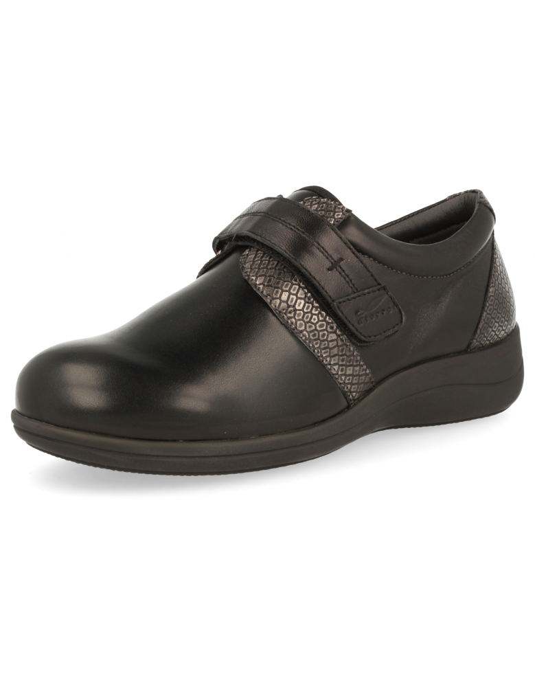 ZAPATOS ANCHOS SEÑORA PARA PIES DELICADOS, LARA 01 NEGRO