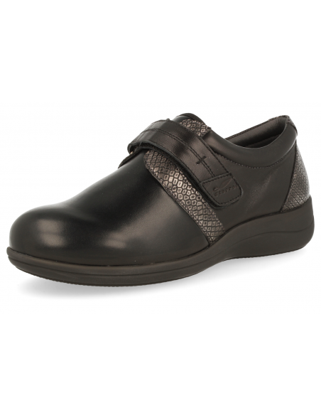 ZAPATOS ANCHOS SEÑORA PARA PIES DELICADOS, LARA 01 NEGRO