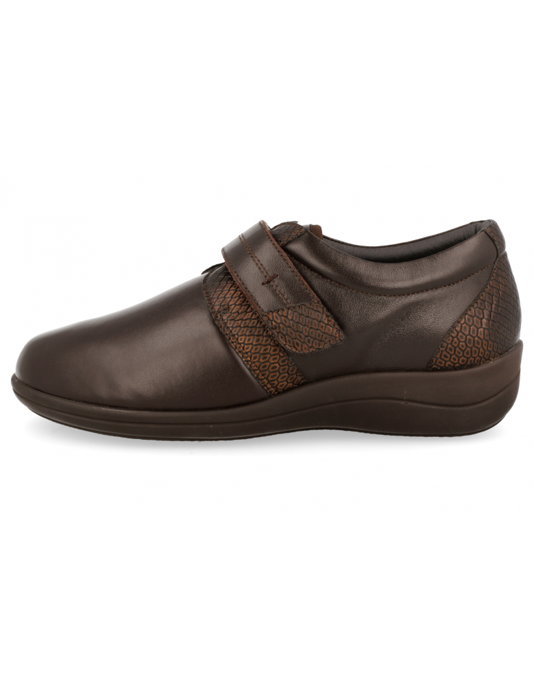 ZAPATOS ANCHOS SEÑORA PARA PIES DELICADOS, LARA 02 MARRÓN