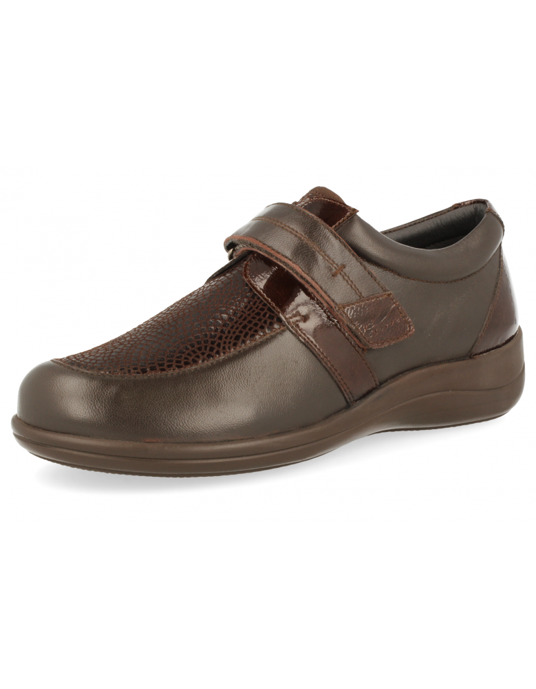 ZAPATOS CÓMODOS Y ANCHOS PARA PIES DELICADOS, ROMINA MARRÓN