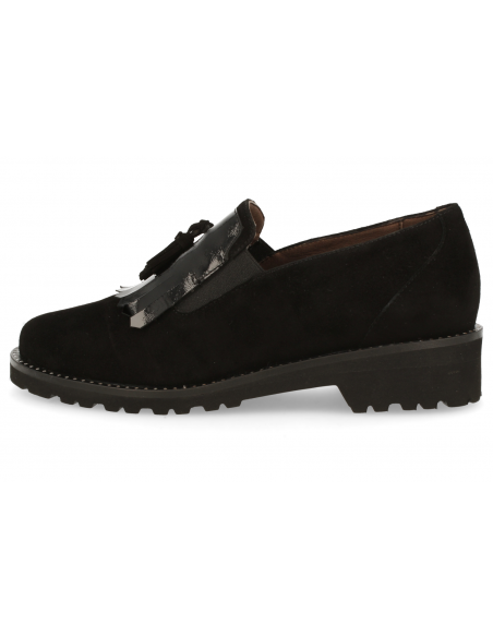 MOCASÍN  CÓMODO PARA  PIES DELICADOS, ANCHO ESPECIAL, ELSA NEGRO D’Torres