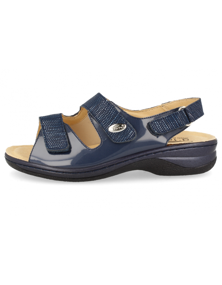 Wide and comfortable sandal, designed for feet with bunions. JULIA 2020 NAVY BLUE