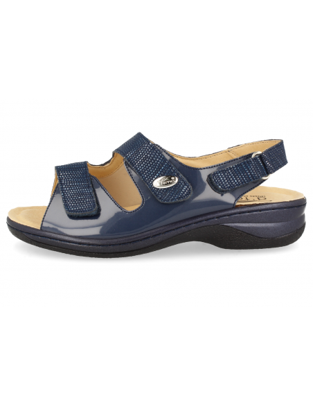 Wide and comfortable sandal, designed for feet with bunions. JULIA 2020 NAVY BLUE