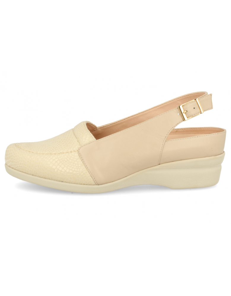 SANDALIA SEÑORA PIES DELICADOS y ANCHOS, CARIDAD 09 BEIGE