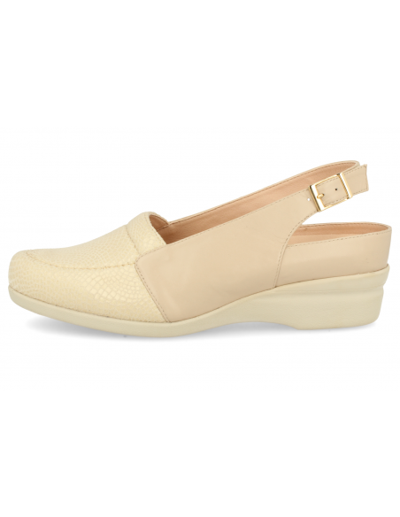 SANDALIA SEÑORA PIES DELICADOS y ANCHOS, CARIDAD 09 BEIGE