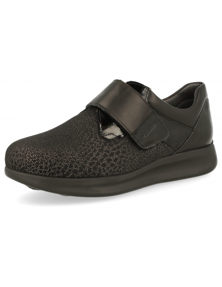 SNEAKER FOR WOMEN WITH DELICATE FEET , MILENA BLACK - Extra width.
