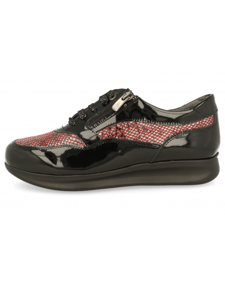 ZAPATO SEÑORA MUY CÓMODO, CON SUELA DE AMORTIGUACIÓN, BIBIANA 21 BURDEOS NEGRO