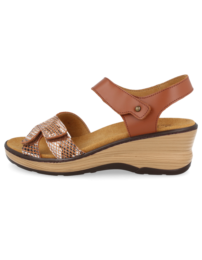 SANDALIA CÓMODA PLANTILLA EXTRAÍBLE, SOL CUERO