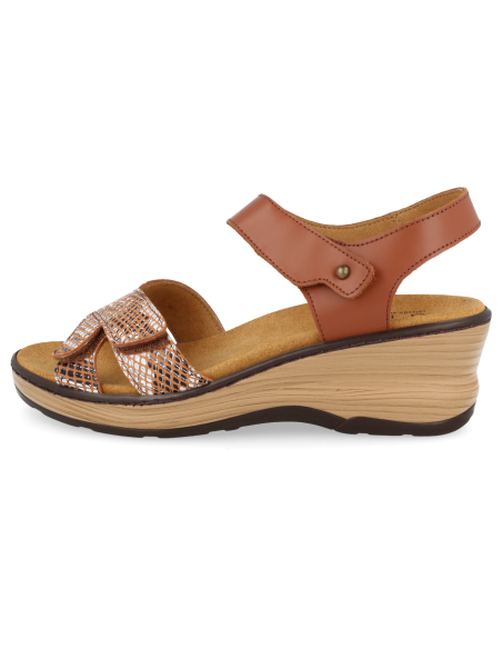 SANDALIA CÓMODA PLANTILLA EXTRAÍBLE, SOL CUERO