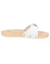SANDALIA CÓMODA PLANA MADERA, WOODEN BLANCO