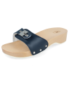 SANDALIA CÓMODA TACÓN MADERA, WOODEN MARINO