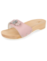 SANDALIA CÓMODA TACÓN MADERA, WOODEN ROSA