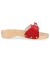 SANDALIA CÓMODA TACÓN MADERA, WOODEN ROJO