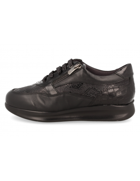 SNEAKER FOR WOMEN WITH DELICATE FEET , BIBIANA 2023 BLACK SNAKE