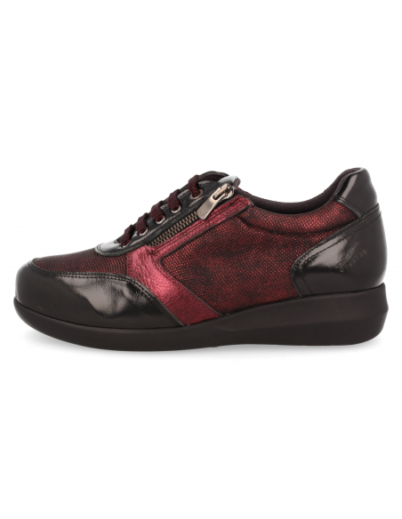 ZAPATO SEÑORA HORMA EXTRA ANCHA PARA PIES DELICADOS, IRMA 2023 NEGRO BURDEOS