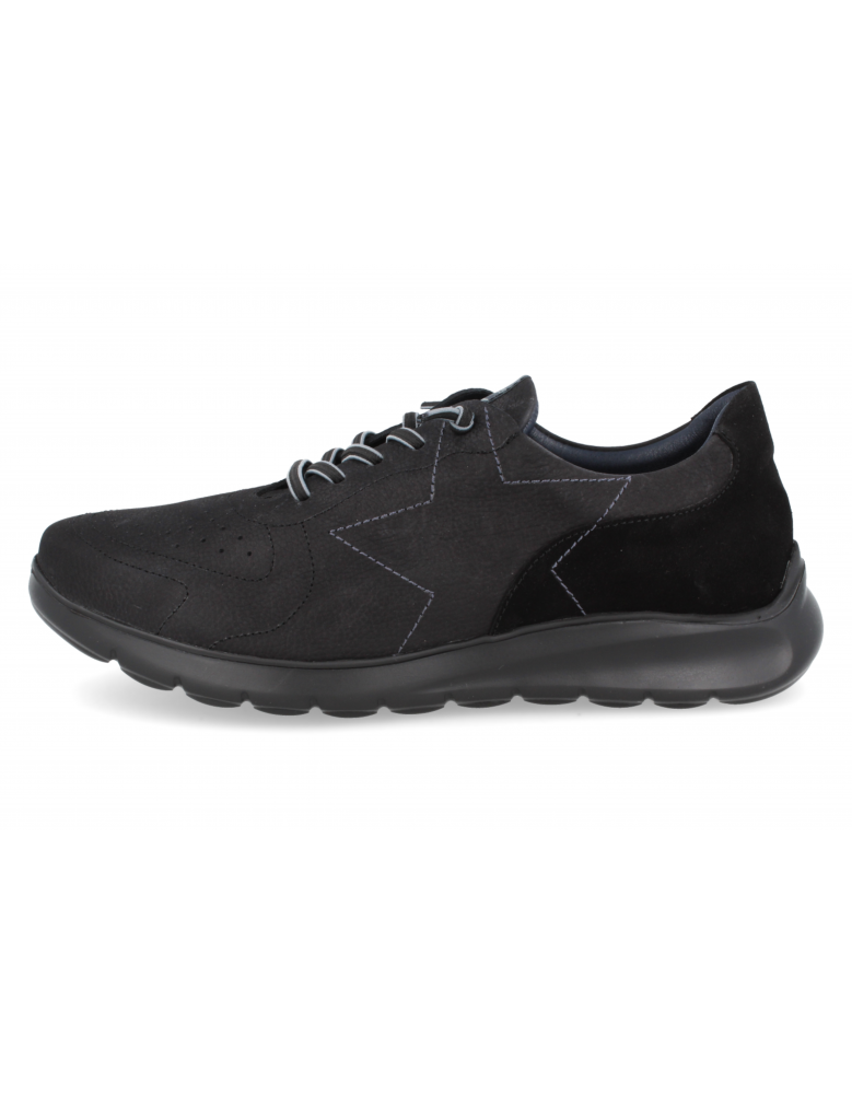 ZAPATO CÓMODO DE CABALLERO, HORMA ANCHA, SANDRO 01 NEGRO