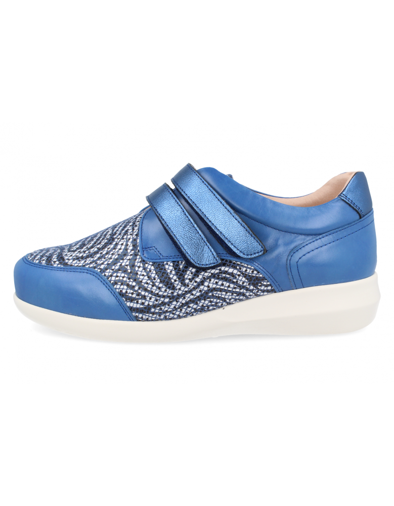 ZAPATO CÓMODO SEÑORA PIES DIABETICOS, HORMA EXTRA ANCHA, GINA 23 PETROLEO