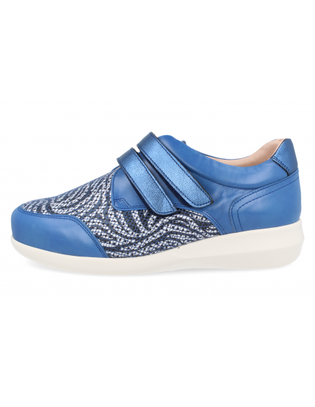 ZAPATO CÓMODO SEÑORA PIES DIABETICOS, HORMA EXTRA ANCHA, GINA 23 PETROLEO