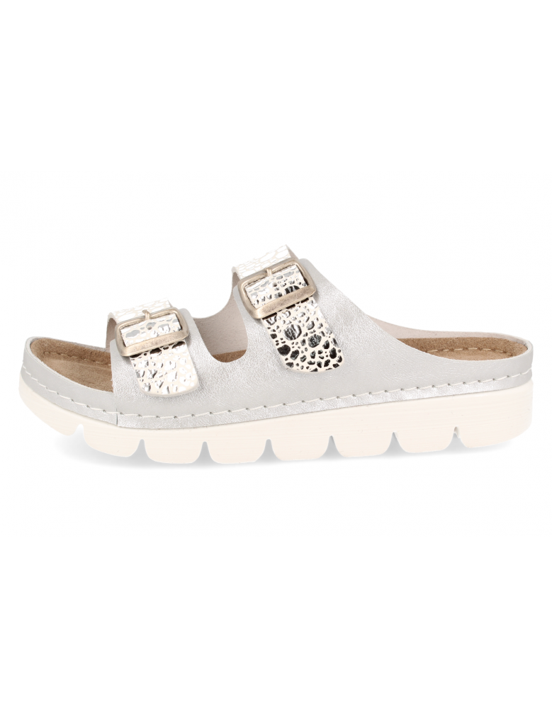 Comfortable sandal, Model DENIA SILVER