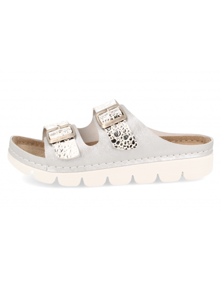 Comfortable sandal, Model DENIA SILVER