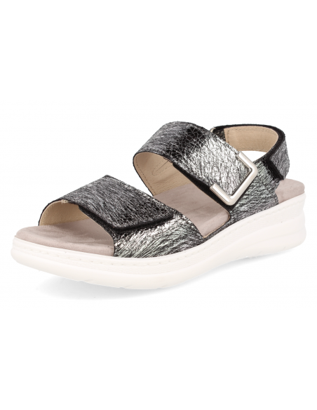 SANDALIA ANATÓMICA PLANTILLA EXTRAIBLE ADEJE SANDAL NEGRO PLATA