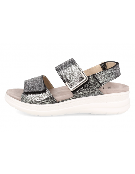 Comfortable sandal, with removable insole. Model ADEJE SANDAL BLACK SILVER