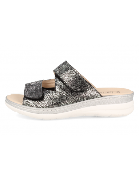 SENSITIVE FEET LADIES SANDALS, MALENA BALCK SILVER