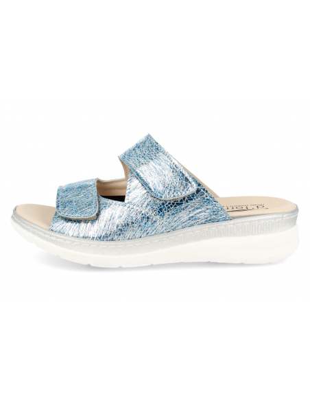 SANDALIA PARA PIES CON JUANETES, MALENA AZUL PLATA