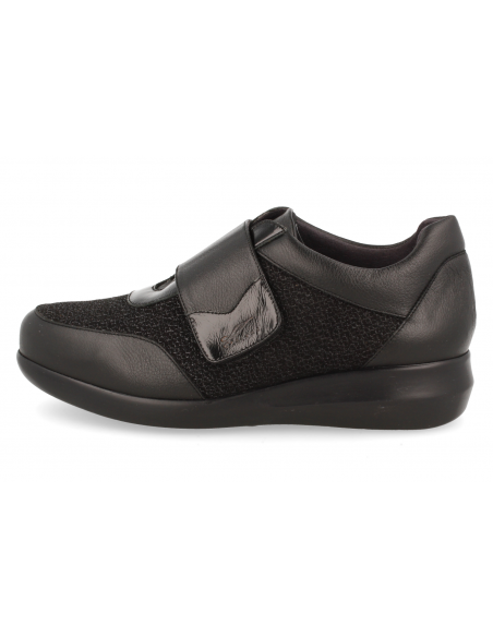 ZAPATO ORTOPÉDICO DE SEÑORA D'TORRES PARA PIES DELICADOS Y HORMA EXTRA ANCHA, ALBA 24 01 NEGRO, HORMA EXTRA-ANCHA.
