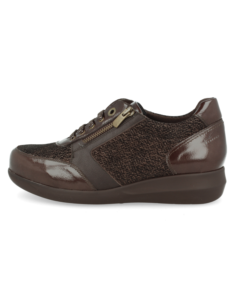 ZAPATO ORTOPÉDICO DE SEÑORA D'TORRES PARA PIES DELICADOS Y HORMAS ANCHAS, IRMA 24 02 MARRÓN, HORMA EXTRA-ANCHA.