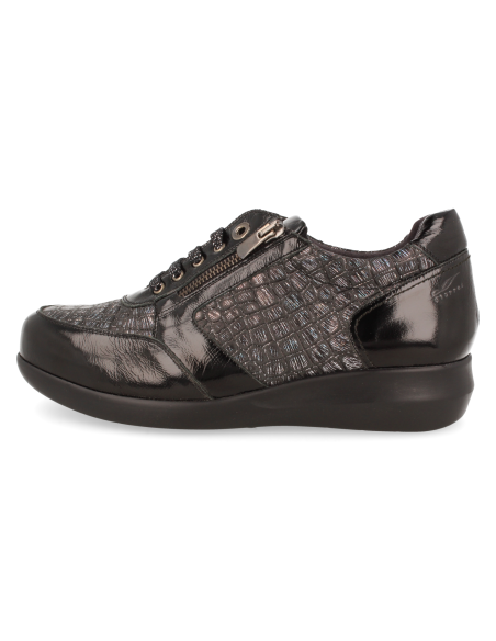 ZAPATO ORTOPÉDICO DE SEÑORA D'TORRES PARA PIES DELICADOS, IRMA 24 MILANO NEGRO. HORMA EXTRA-ANCHA.