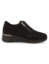 ZAPATO CÓMODO DE SEÑORA PARA PIES DELICADOS, D&#39;TORRES TOSCANA NEGRO SERRAJE, HORMA ANCHA PARA PIES DELICADOS.