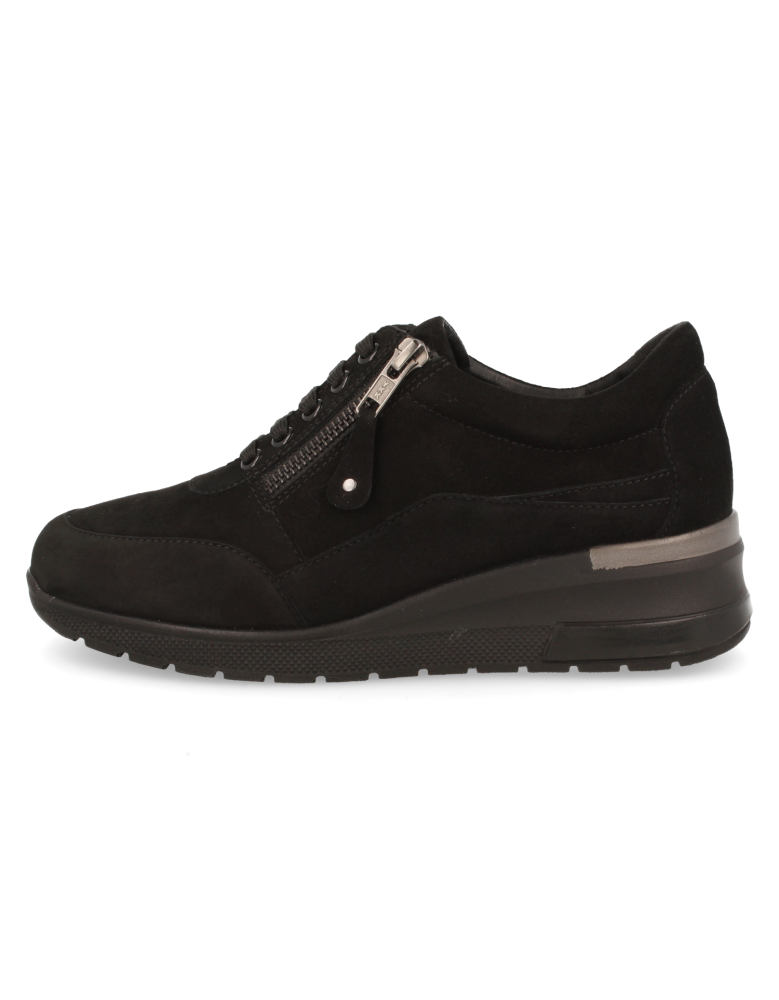 TOSCANA, COMFORT SHOES WOMEN BLACK SUEDE LEATHER , LARGE WIDTH AND REMOVABLE INSOLE