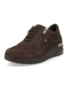 ZAPATO CÓMODO DE SEÑORA PARA PIES DELICADOS, D&#39;TORRES TOSCANA MARRÓN SERRAJE, HORMA ANCHA PARA PIES DELICADOS.